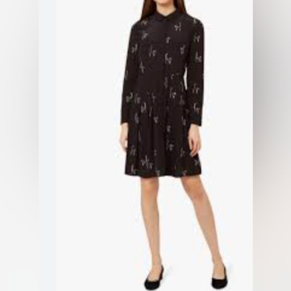Hobbs  London Sophie Dress Cats Print. Size: 8.